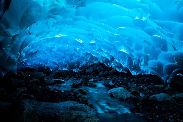Cave du Glacier Mendenhall en Alaska 