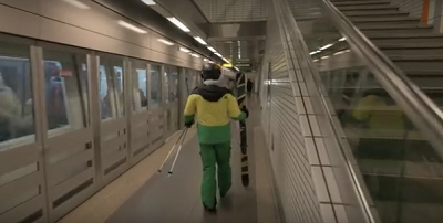 Vidéo : un peu de ski dans le métro de Toulouse !