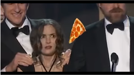 Winona Ryder se fait attaquer par une pizza !
